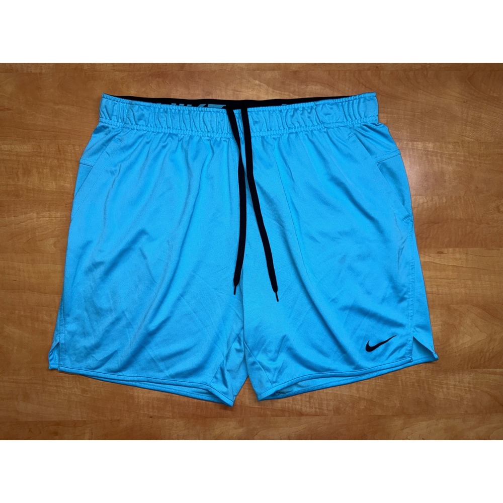 Nike Mens Dri-FIT Training Athletic Shorts Light Blue Size Large